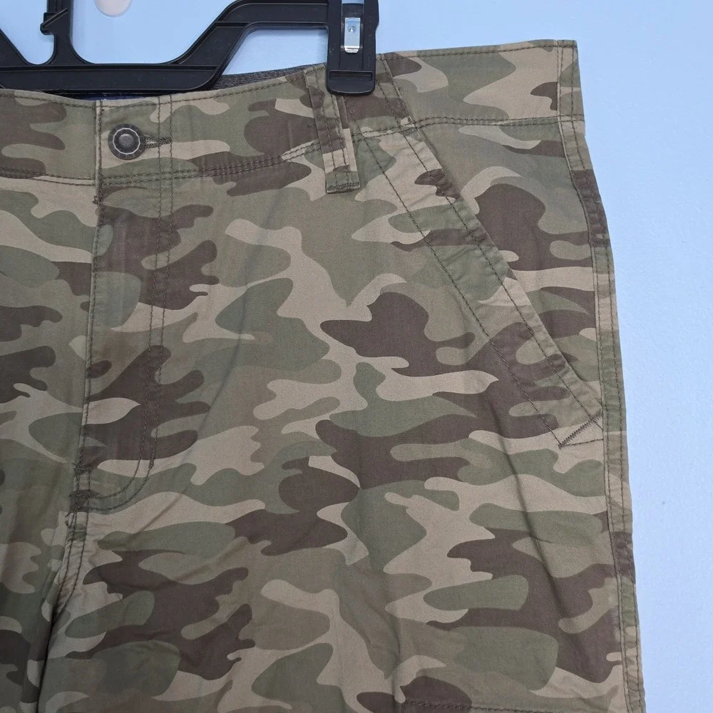 George‎ Mens Camo Cargo Shorts Size 40 Elastic Waist Cotton Stretch 14